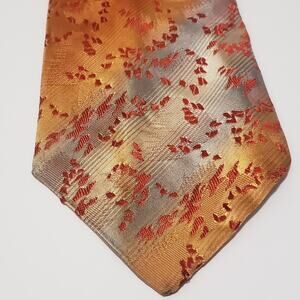 Rhodia Classic Orange and Yellow Floral Jacquard Necktie #69R